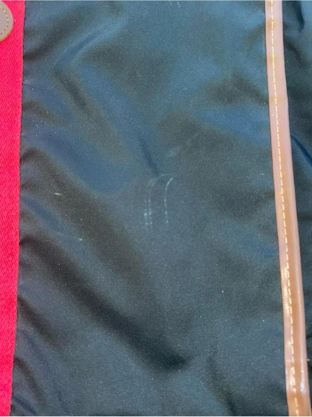 Lark & Ro Black Garment Bag with Red, Green & White Center Stripe